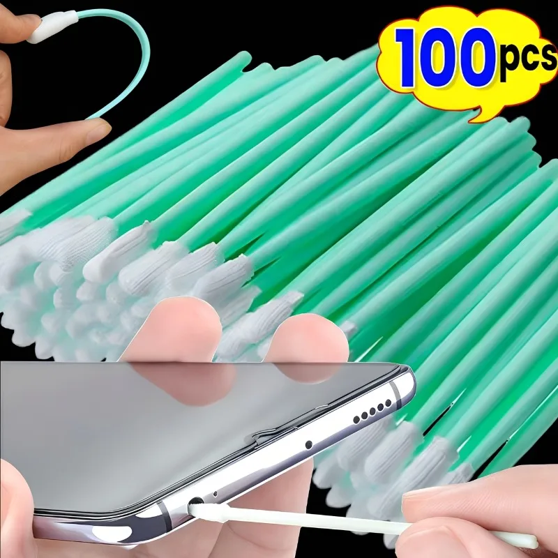 

50-100PCS Industry Micro Cotton Swab Dust Off Cleaning Swab Sticks Cleaning Q-tips for Laser Lens Protective Windows Head Parts