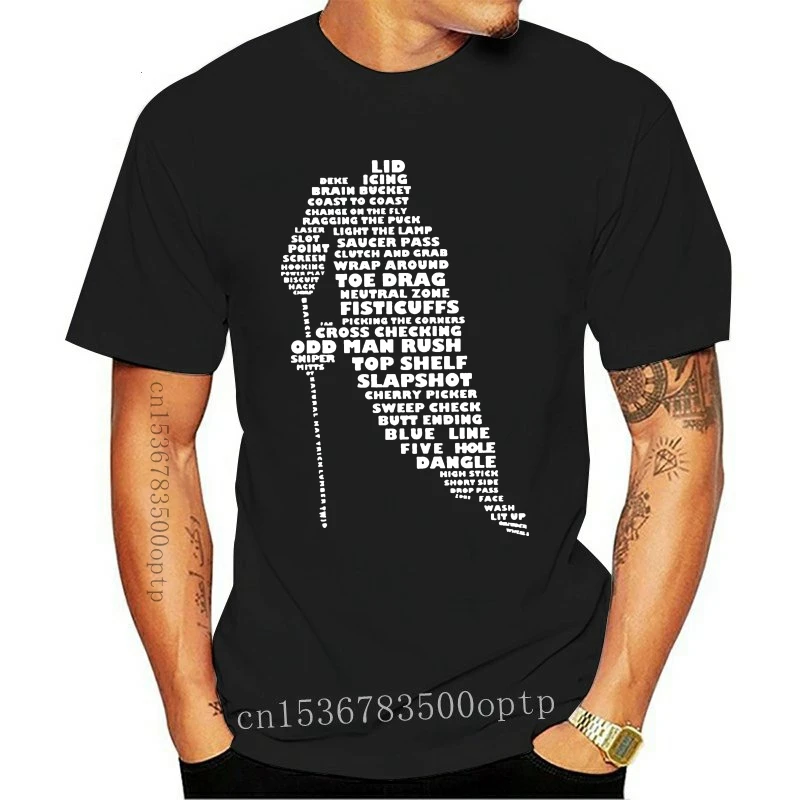 Ice Hockey Language Player Calligram Men's T-Shirt unisex men women t shirt