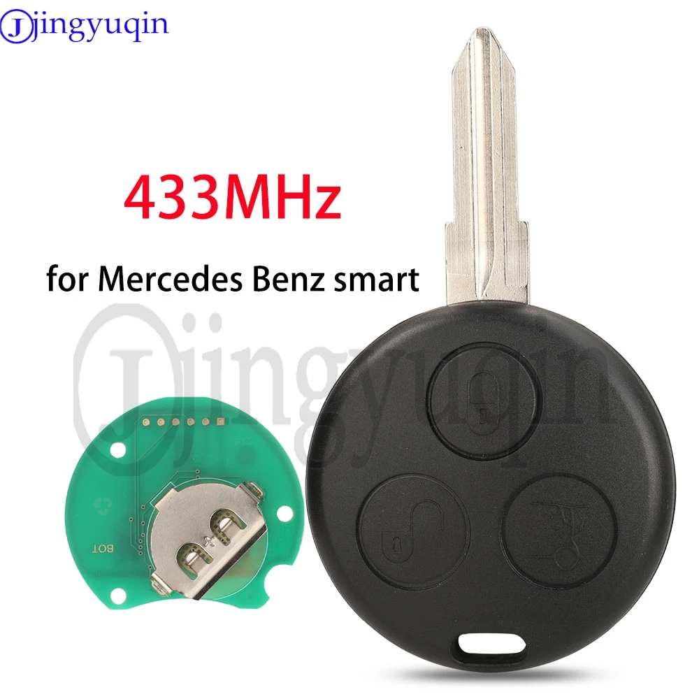 jingyuqin 433MHz 3 Buttons Remote Smart Car Key For Mercedes Benz Fortwo City Passion Pulse Roadster Replacement