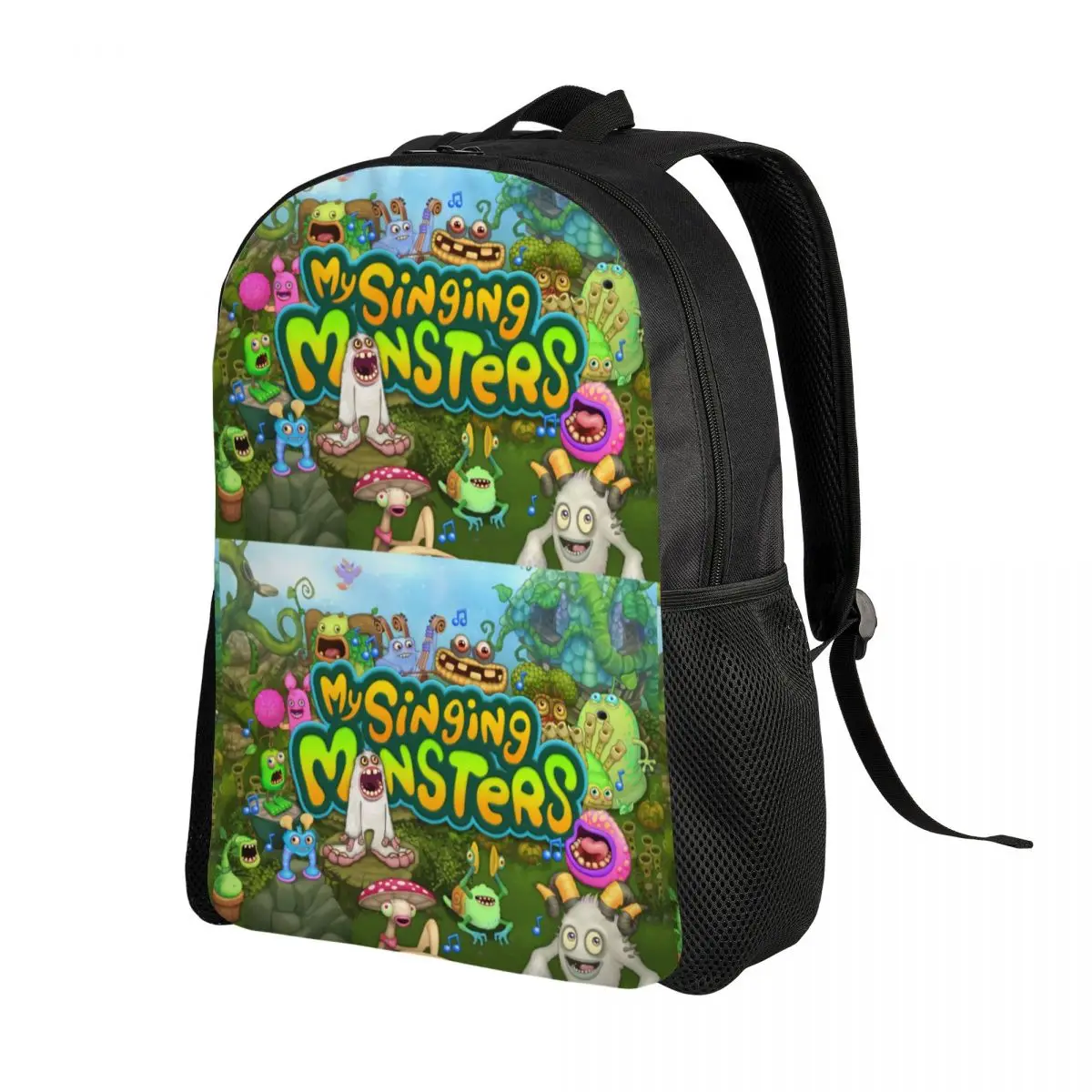 Customized My Singing Monsters Video Games Playground Backpack Men Women Fashion Bookbag for School College Bags