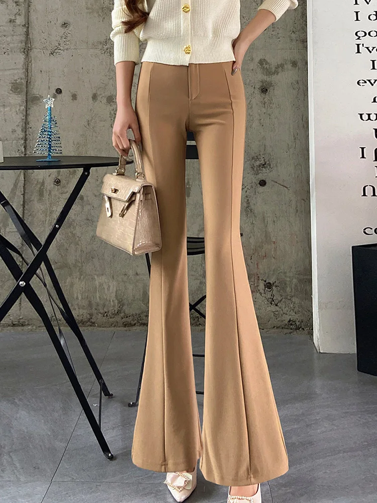 DABUWAWA TTienda Vestidos Elegantes Para Mujeres Knitted Flare Pants Draped legging Women American Retro Empire Y2k DA1ALP003