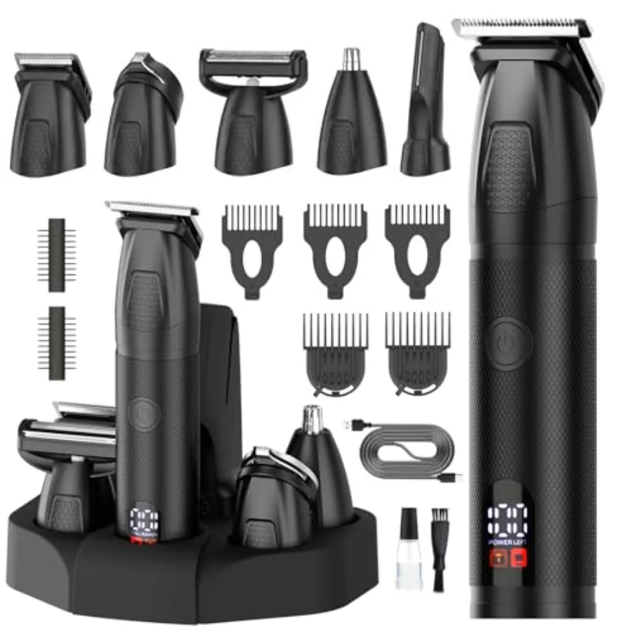 

Bomxin Beard Trimmer for Men 6 in 1 Cordless Waterproof Electric Hair Clippers Mustache Body Face Trimmer All in One Grooming K