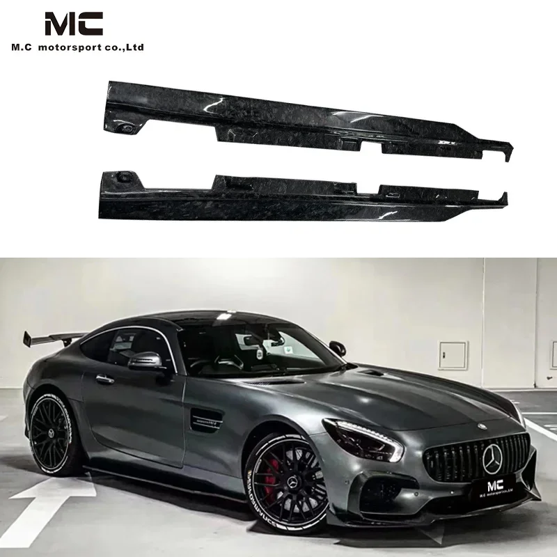 Forged Carbon Fiber AMG GT Side Bumper Side Skirt for  Benz AMG GT S C190 Coupe 2-Door 2015-2017