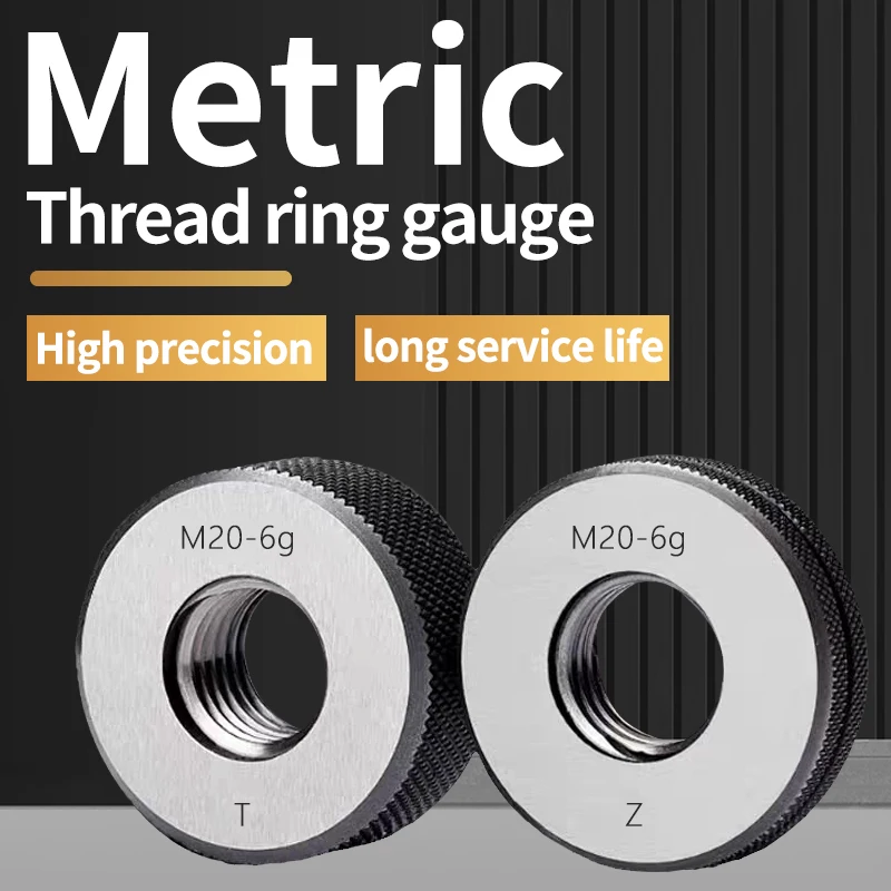 GULING 1SET(1*GO+1*NOGO M25-M27Non-Standard Metric Fine Tooth Thread Ring Gauge Accuracy 6g Measure Tool M25M2 M27