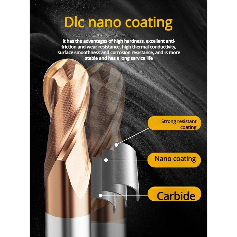 

Фреза шаровая твердосплавная HRC55, 2-зубая, для станков с ЧПУ, диаметр R0.5-R6, различные размеры в наличии