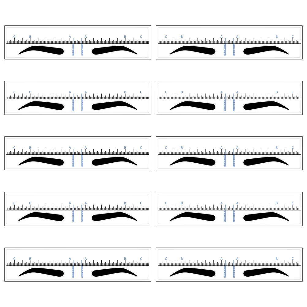 

10Pcs Eyebrow Ruler Eyebrow Stencil Plastic Template Makeup Tool Quick Symmetrical Drawing Guide Brow Ruler Brow Stencil
