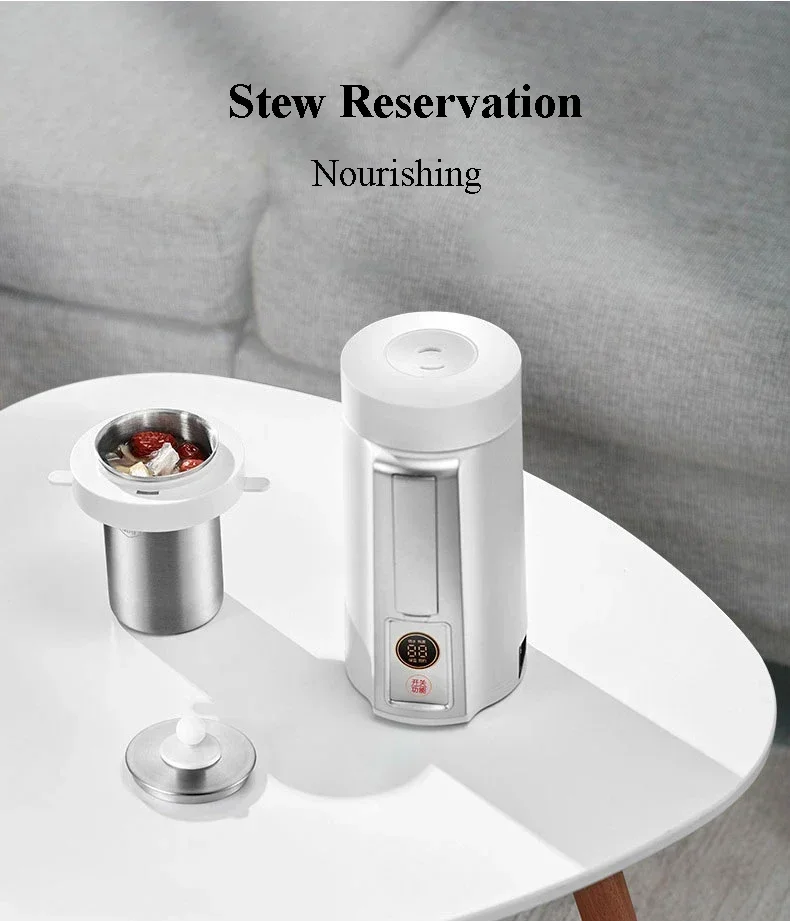 

Mini Electric Kettle Portable Folding Design Nordic Style Insulated Cup for Travel Health Stewing 1 Person Convenient