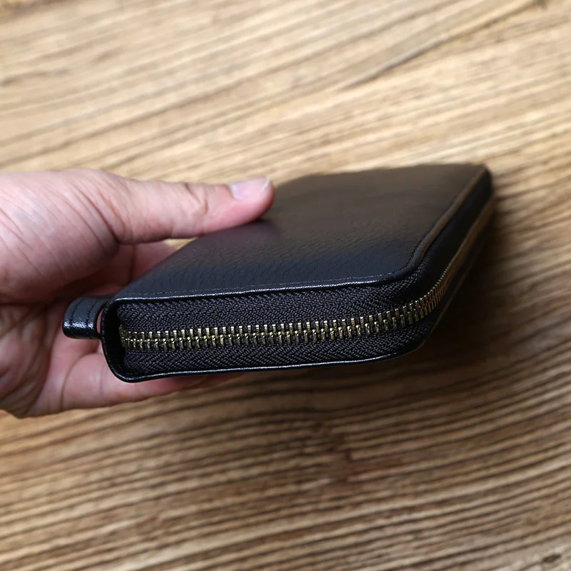 NZPJ Leder Lange Brieftasche Natürliche Rindsleder Kupplung Tasche Große Kapazität Bankkarte Tasche Multi Funktion Brieftasche Casual Mobile Tasche – Detail 4