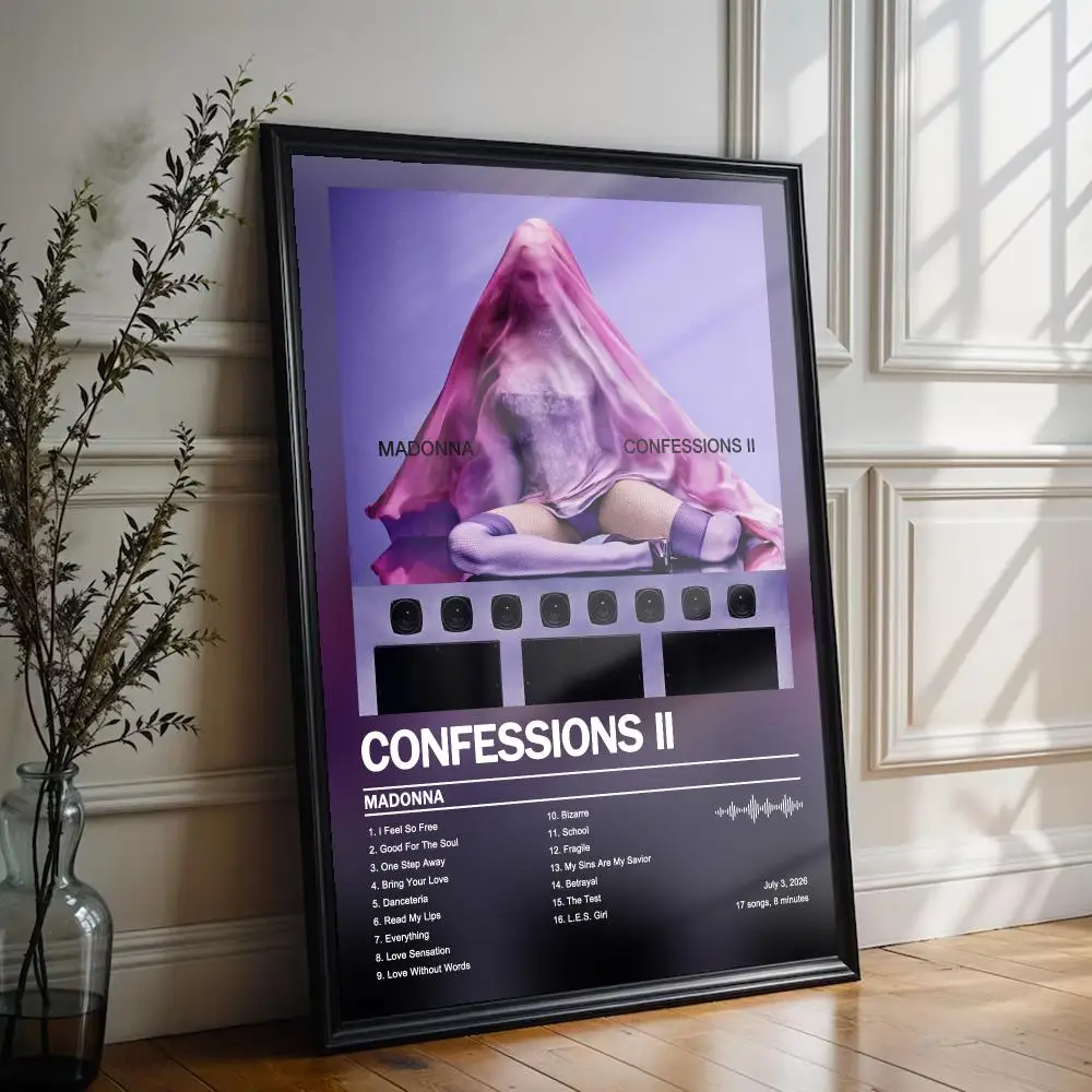 M-Madonnas Poster Peelable Self-Adhesive Stickers, Frameless Wall Art Decals for Bedroom Living Room Home Decor