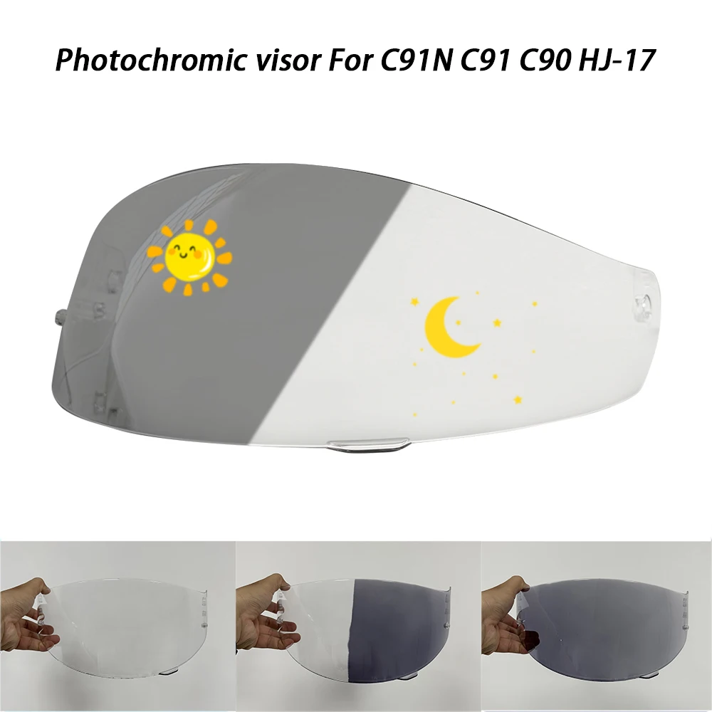 

Motorcycle Helmet Photochromic visor For HJC C91N HJ-17 C91 C90 Helmet visor UV Automatically hromic lens