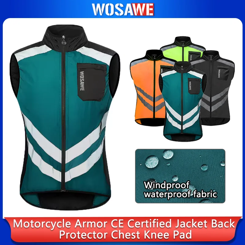 WOSAWE Men's Windproof Cycling Gilet Breathable Road Bike Vest Bicycle Windbreaker MTB Vest Cycling Wind Vest