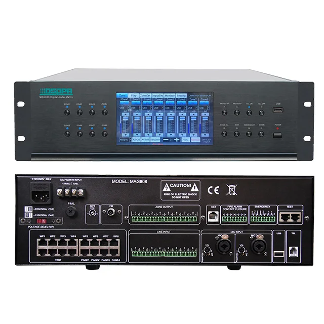 MAG808 Complete Public Address Matrix au.dio System Full Set School au.dio Broadcast System