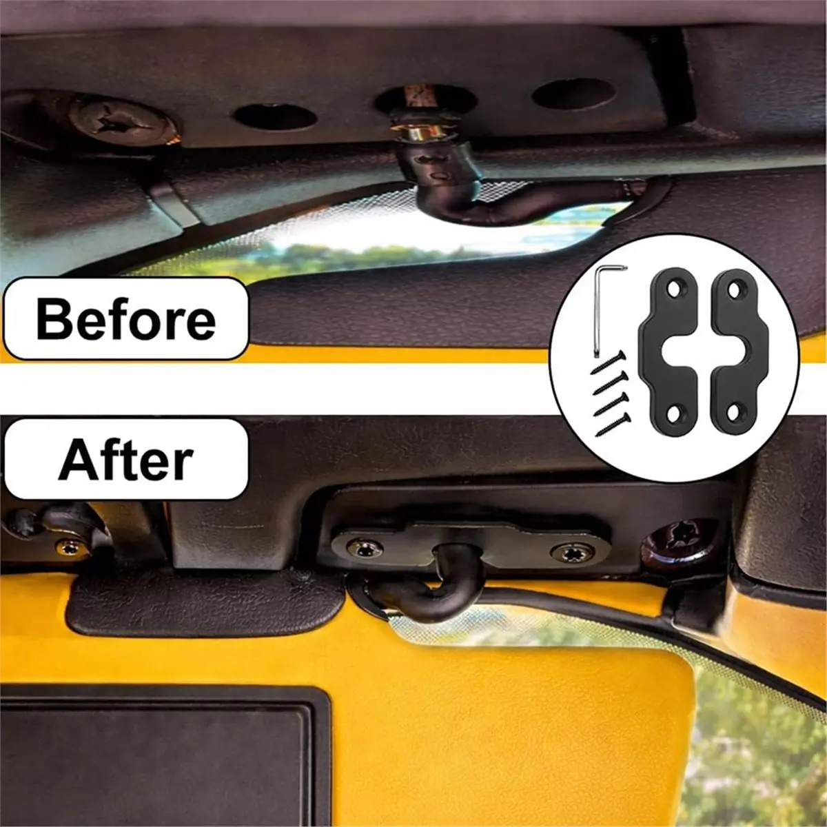 Sun Visor Repair Kit for , Heavy Duty Stainless Steel Clips Compatible for JK 2018