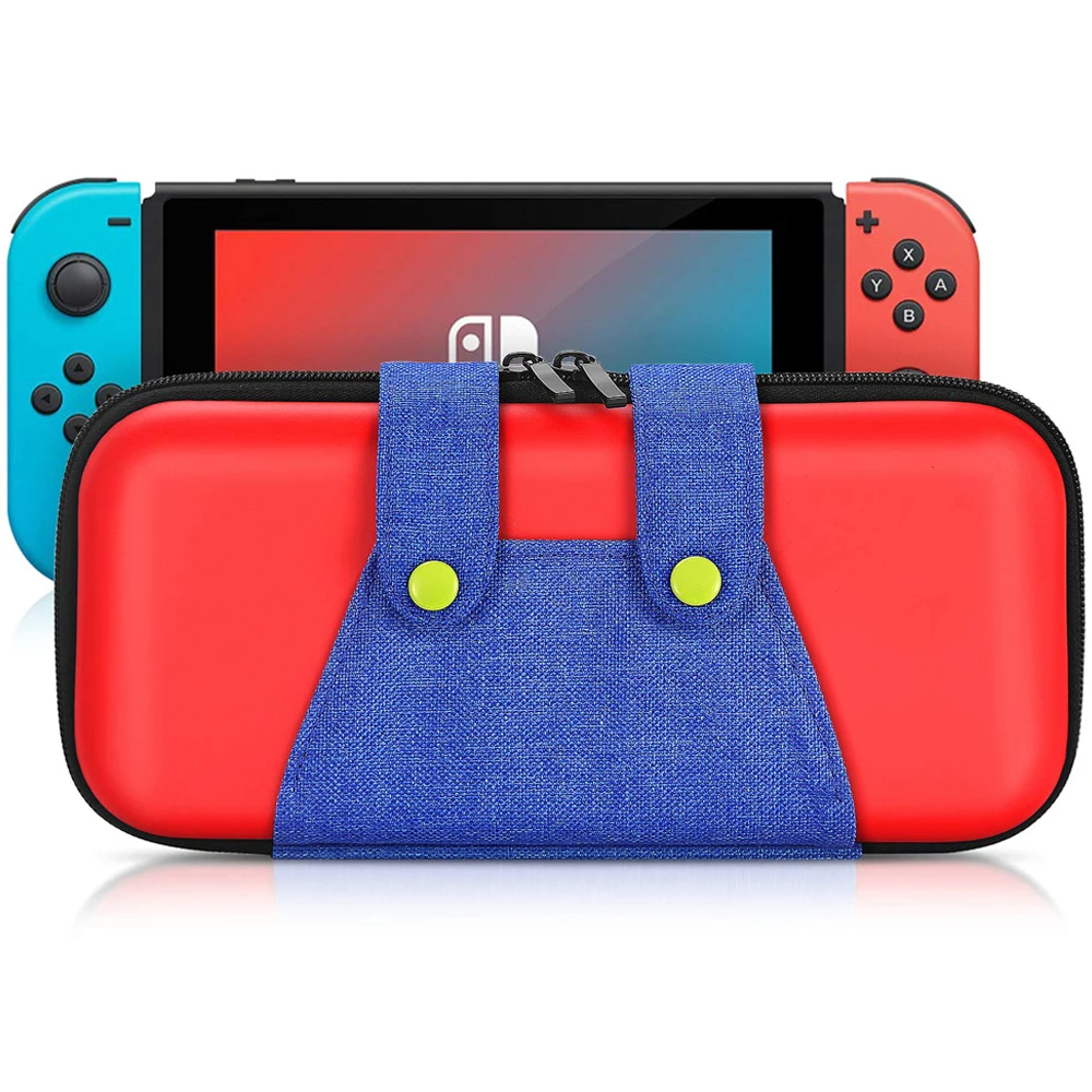 EVA-Aufbewahrungsschalter-Hülle, kompatibel mit Nintendo Switch/OLED, niedliche tragbare Switch-Tragetasche mit 10 Spielhaltern für Mario – Detail 1
