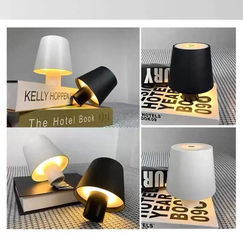 충전식 와인병 데스크 램프 플러그인 LED 바 투명 식탁 장식 분위기 조명 작은 야간 조명 뾰족한 테이블 램프