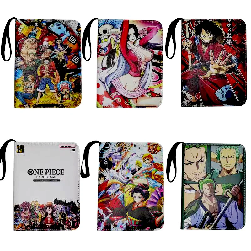 One Piece anime large-capacity collection book nine-square grid storage book cartoon leather zipper One Piece commemorative book