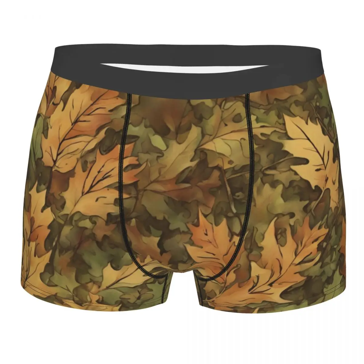 Cool Autumn Forest Camouflage Boxers Shorts Underpants Men's Stretch Hunters Camo Briefs Underwear
