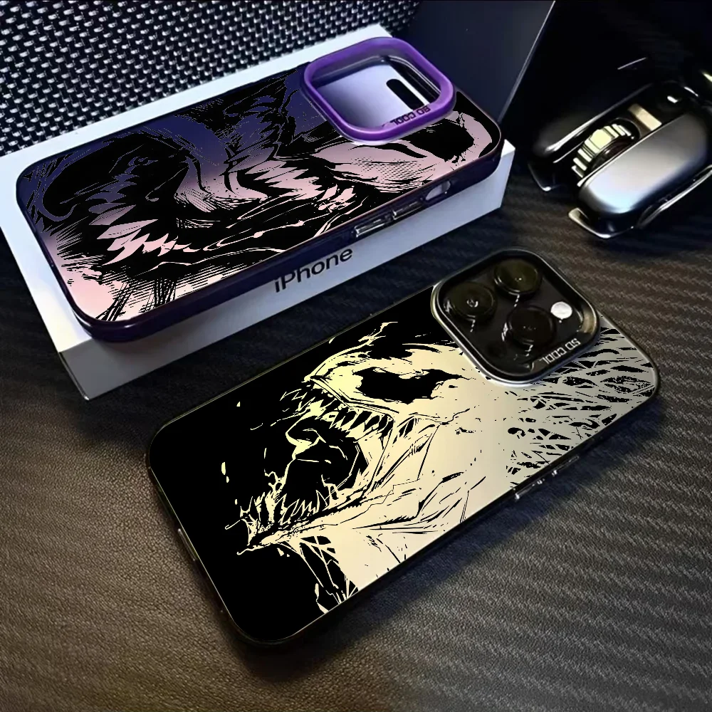 

Cool Marvel Venom Phone Case For iPhone 16 15 14 13 12 11 Pro Max Black Purple Matte Laser Metallic Aurora Funda