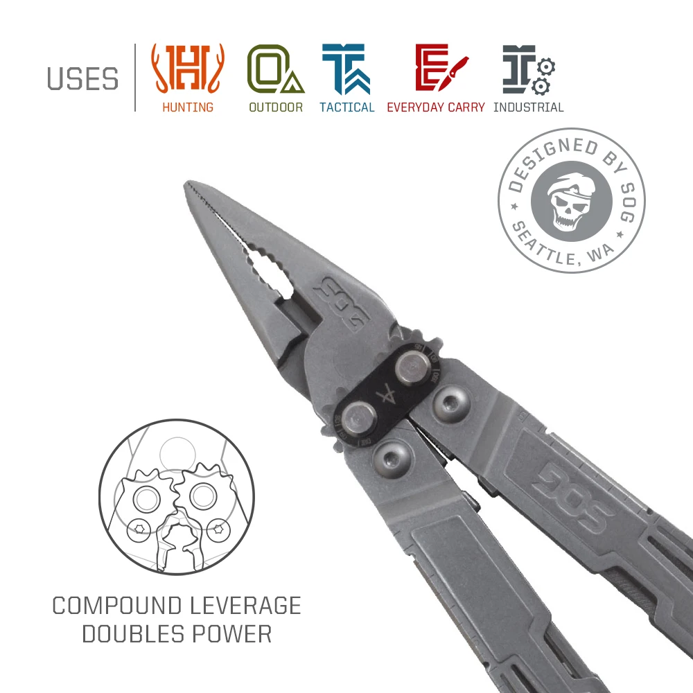 SOG 18 In 1 PowerAccess Multi-Tool Folding Pliers Lightweight Daily Outdoor Camping EDC Pocketable Multifunctional Hand Tools