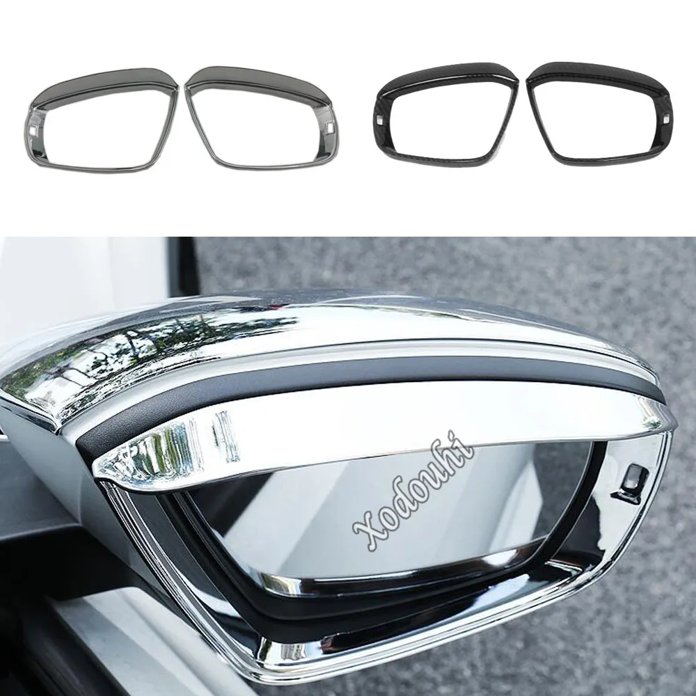 Rear Rearview Glass Mirror Rain Eyebrow Shield Sun Visor Shade Trim For Volkswagen VW T-ROC TROC 2017 2018 2019 2020 2021 2022