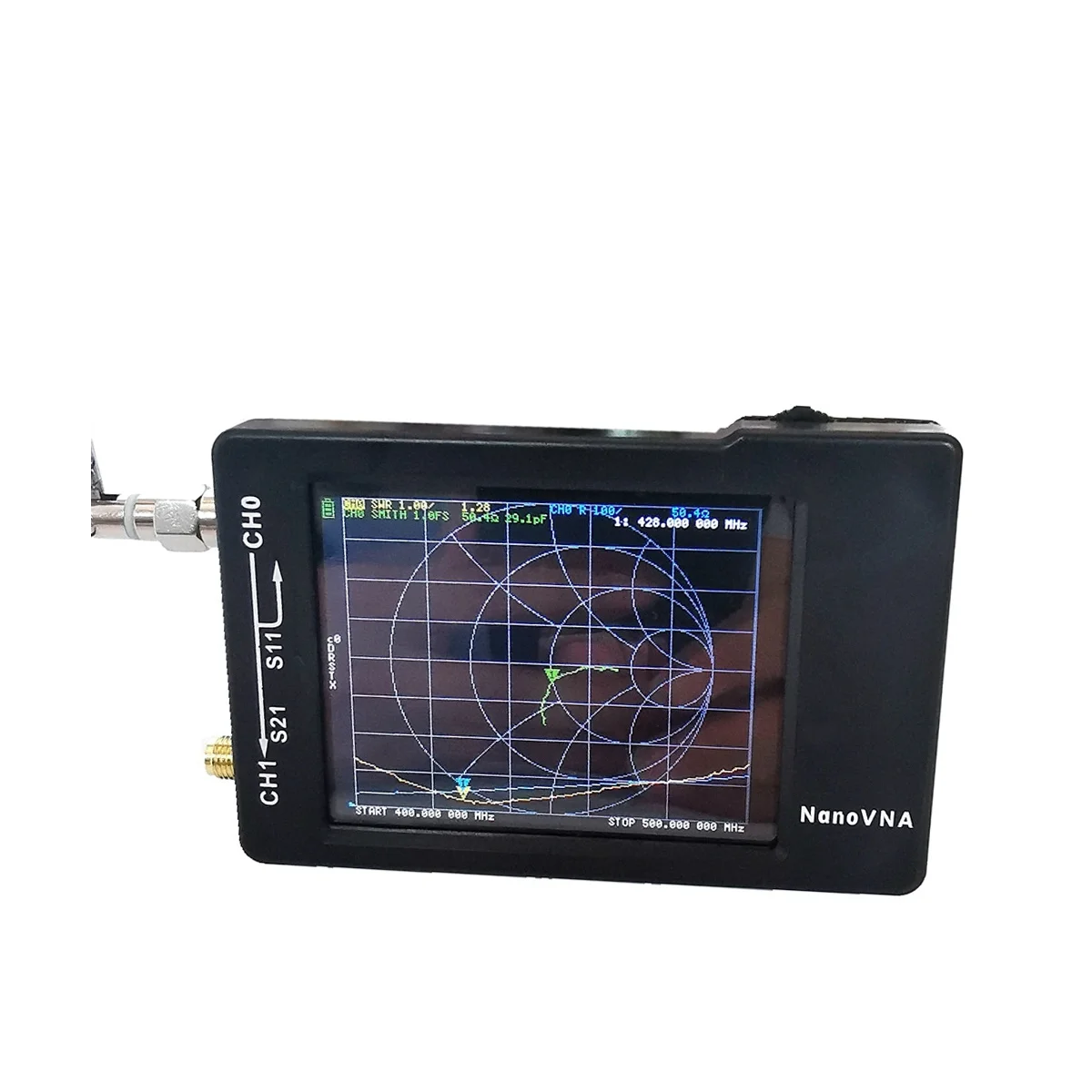 

NanoVNA-H Vector Network Antenna Analyzer 10KHz-1.5GHz MF HF VHF UHF with Shell SD Card Slot Digital Nano VNA-H Tester