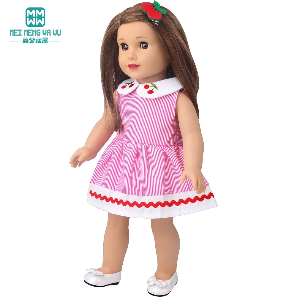 Doll Clothes for 43-45cm New Born American Doll Fashion T-Shirt Overalls Princess Gauze Skirt Gift for Girls