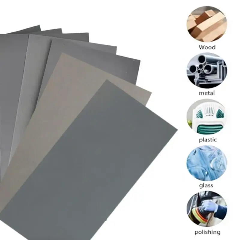 5/10/20pcs Wet and Dry Sandpaper Sheets 80 280 800 1000 2000 2500 4000 Polish Sandpaper Sheets Silicon Carbide Home Coarse