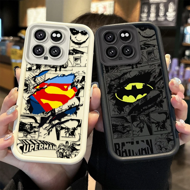 Capa de Telefone B-Batman S-Superman para Xiaomi Mi POCO X8 X7 X6 X5 X4 X3 F8 F7 F6 F5 M8 M7 M6 Pro Max Ultra 4G 5G em Silicone Macio