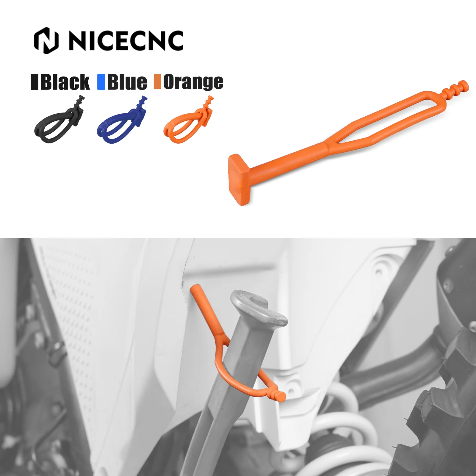 NICECNC Kickstand Side Stand Rubber Strap For KTM EXC EXCF XC XCW XCF XCFW TPI Six Days 125-500 250 300 350 400 450  Motocross