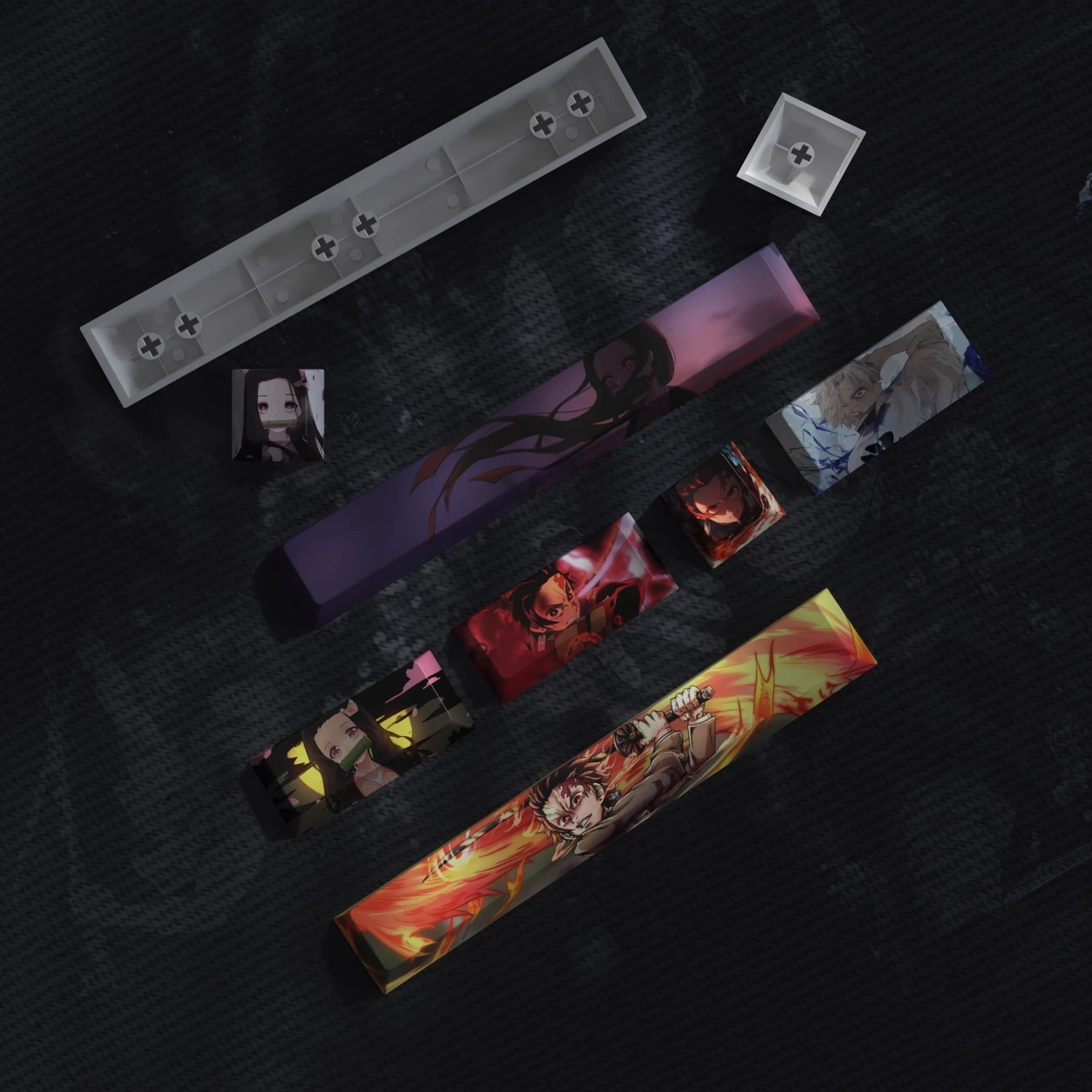 3 Keys/set Kamado Nezuko Keycaps ESC 2.25U Enter 6.25U Spacebar MX Switch Key Cap Cherry Profile Anime Games Cartoon Key Caps
