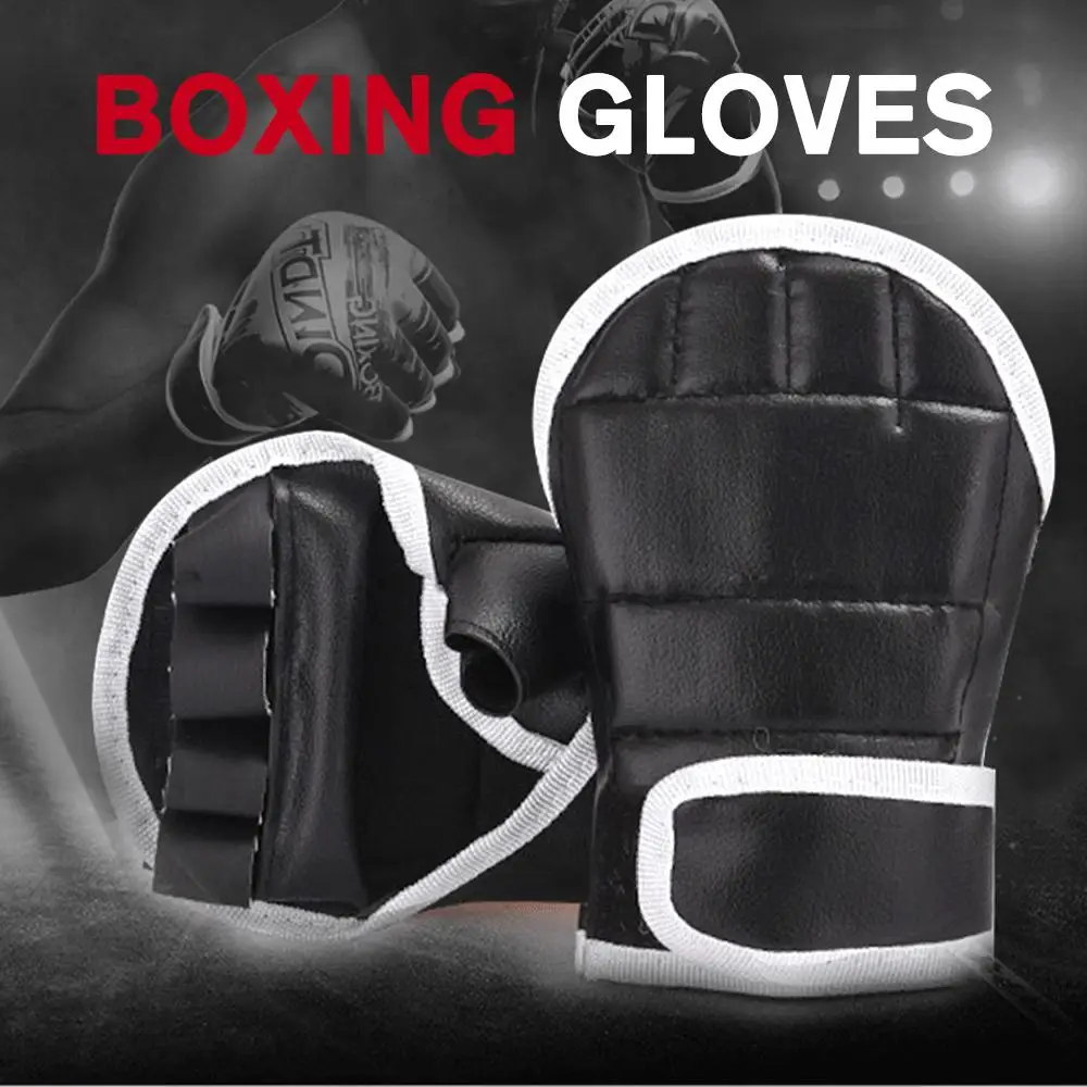 Боксерские перчатки с открытыми пальцами, дышащие тренировочные перчатки для детей и мужчин C6Z0