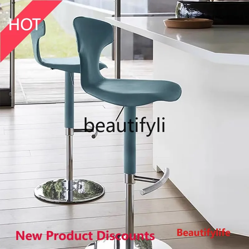 

smt45 Light Luxury Bar Stool Modern Simple Home Use Chair Rotating Adjustable High Stool Front Desk Bar Stool