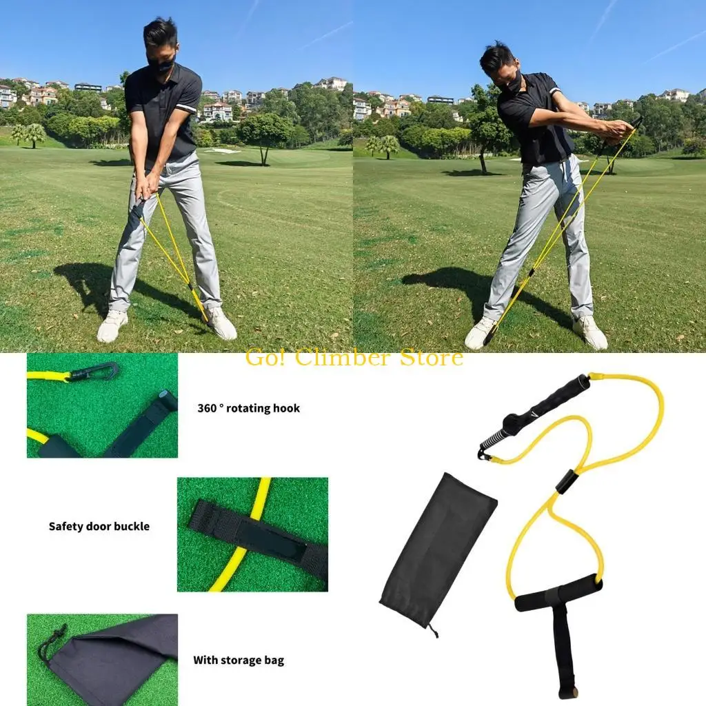 

Q84C Тренировочная веревка для гольфа, упражнения на веревке, эластичный тренажер для тяги, простой в использовании