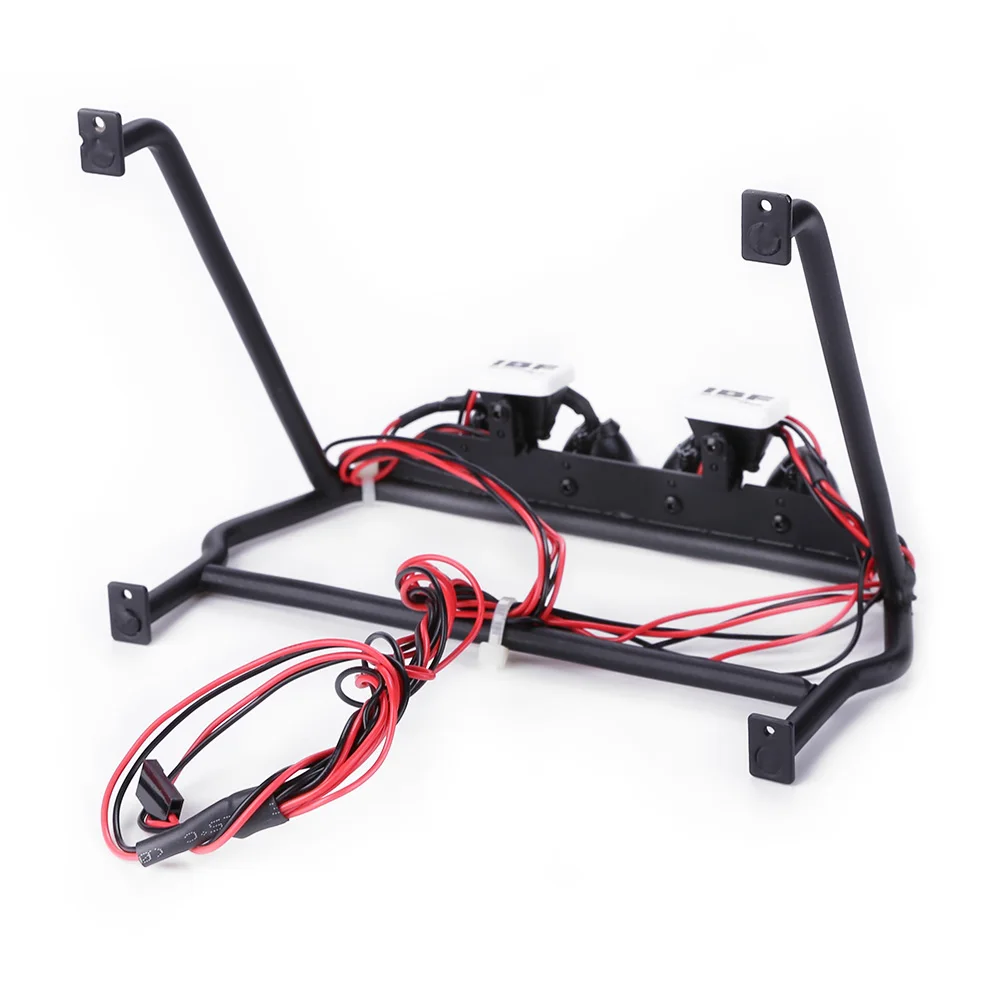 RC Car Metal Roll Cage Bucket with LED Lights Children RC Car Toys Hellb Letter Roof Rack Roll Cage for Remote Control Car Parts