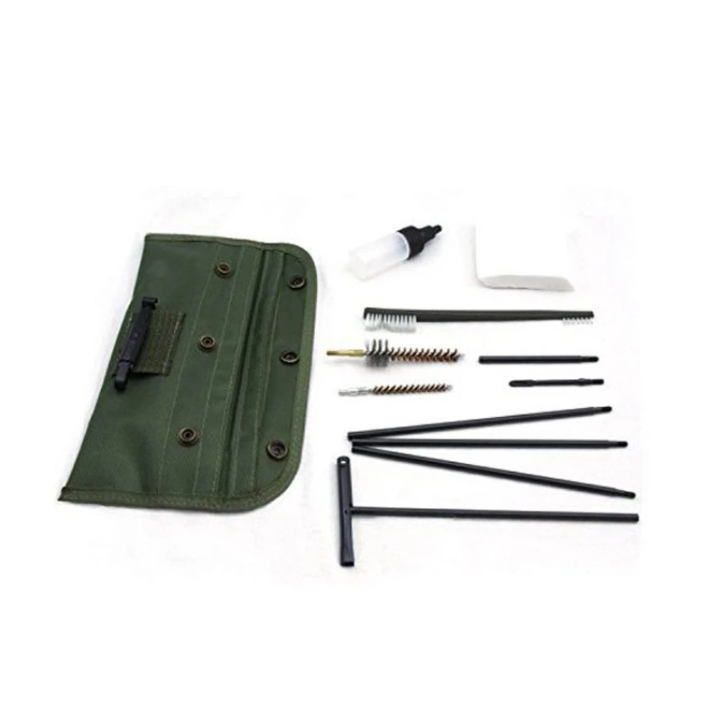 10 Piece Tactical M16 M4 Cleaning Kit Rod Nylon Brush Rifle Brushes Set Airsoft Pistol Cleanner for 223 22LR Hunting Outdoor