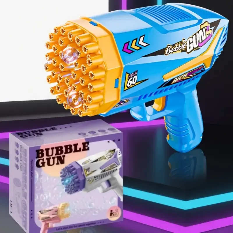 Ensemble de machines à bulles à 60 trous, souffleur de bulles automatique, en matériau ABS sûr et durable, disponible en deux, best-seller d'été
