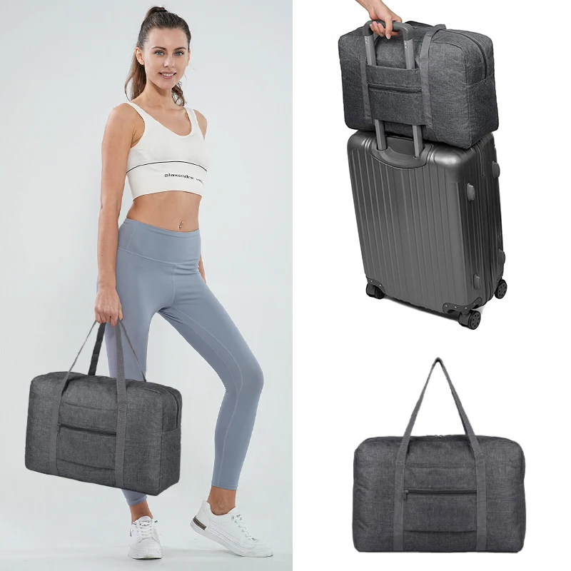 TINYAT Tas Tangan Poliester Wanita Multiwarna Kapasitas Besar Tas Travel Lipat Ringan dan Tahan Lama untuk Perjalanan Luar Ruangan.