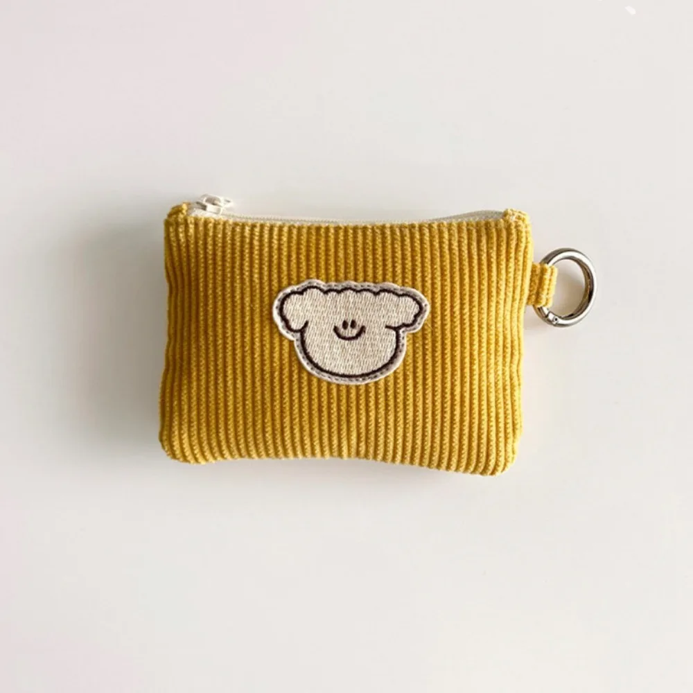 Cute Corduroy Fashion Corduroy Coin Purse Soft Wear Resistant Fashion Waffle Zippered Bag Mini Corduroy Zero Wallet