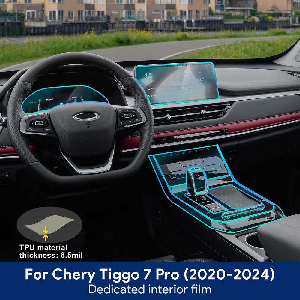 Per Chery Tiggo 7 Pro 2020-2024 TPU pellicola per schermo di navigazione per auto adesivo protettivo per cambio accessori interni antigraffio