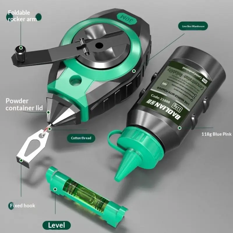 kit-de-ferramentas-para-marcacao-de-linhas-com-3-pecas-rolo-de-giz-para-marcenaria-oficina-e-entusiastas-de-reforma-residencial-com-retracao-rapida-e-ponta-fina