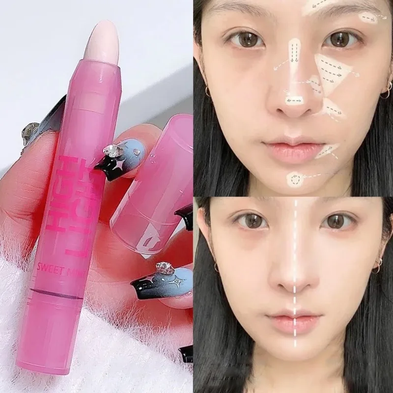 Cream Face Contouring Stick Grey Brown Matte Nose Shadow Porcelain White Contouring Pen Brighten Highlighter Face Bronzer Makeup