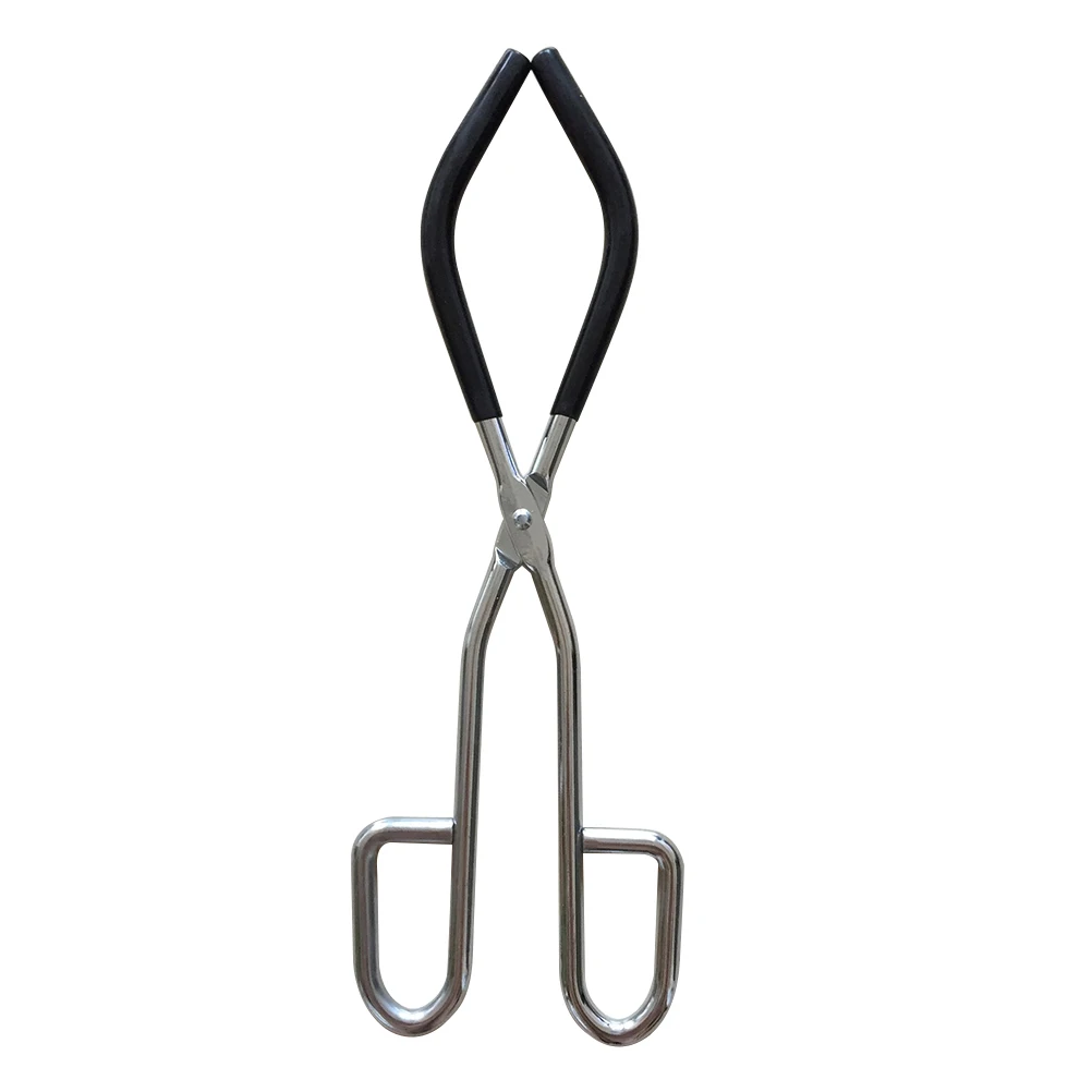 

2pcs Beaker Clamp Glass Beaker Fixing Clip Anti-Slip Rubber Handle Metal Tong Study Experiment Tool School Lab Supplies Black