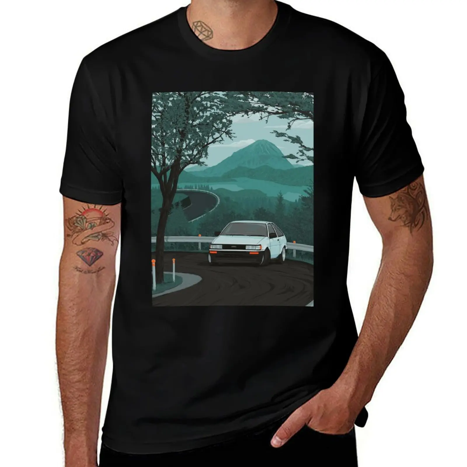 AE86 Corolla touge drift T-Shirt Relaxed Fit Casual Short Sleeve Top