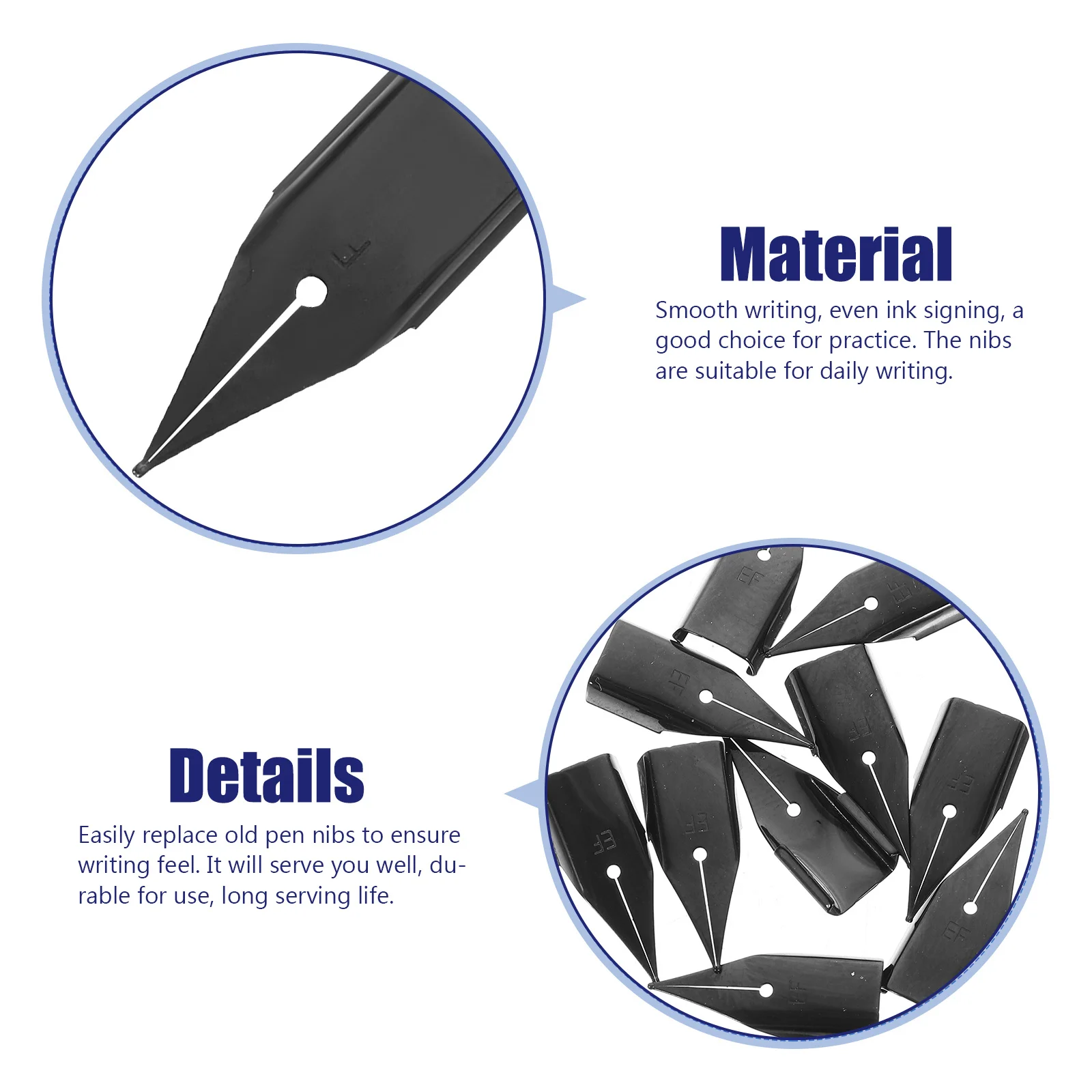 10 قطعة قلم حبر المناقير استبدال الخط المناقير نصائح معدنية لكتابة اللوحة توقيع ممارسة القلم الملحقات