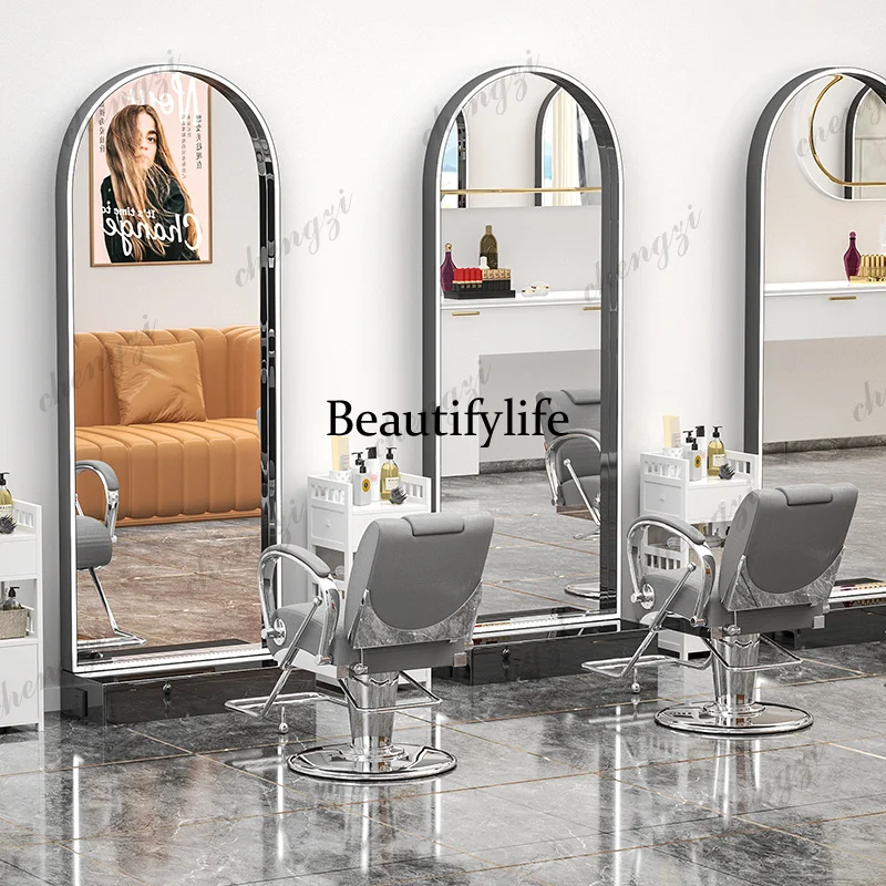 Modern minimalist Barber shop dyeing area perm dyeing table mirror cabinet integrated hair salon special hairdressing