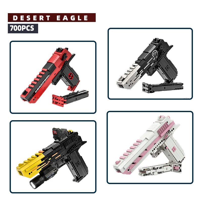 Military SWAT Heavy Pistol Set Tactical Handgun Building Block Toys Assembly Model Technique Bricks Gun Kit Gifts