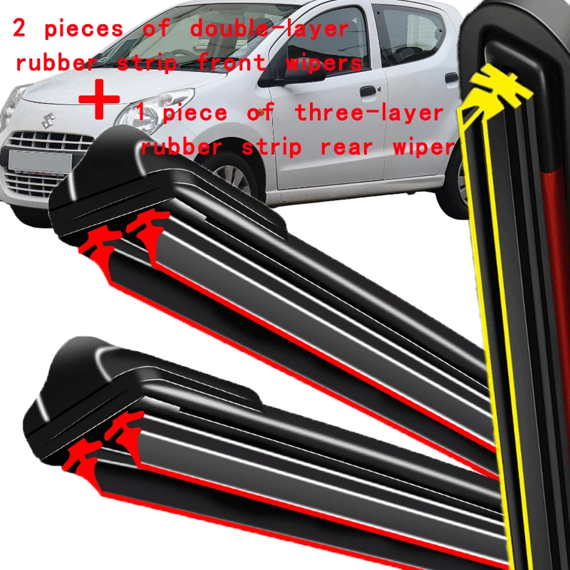 

For Suzuki Alto HA25 MK7 Accessories 2009~2014 Front Rear Wiper Blade Hatchback Car Brushes Cutter Window Windscreen Replacement
