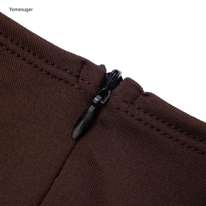 จั๊มสูทคอวีผู้หญิงยี่ห้อ Yomesugar ดีไซน์ผูกโบว์เซ็กซี่ แขนยาว ซิปหลัง ทรงเข้ารูป แฟชั่นชุดรอมเปอร์สำหรับงานปาร์ตี้และคลับ