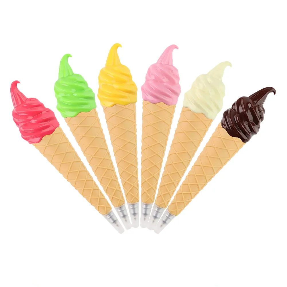 

6Pcs Ice Cream Ballpoint Pens Creative Lovely Ice Cream Cone Pens for School Supplies Smooth Writing Portable Stationery
