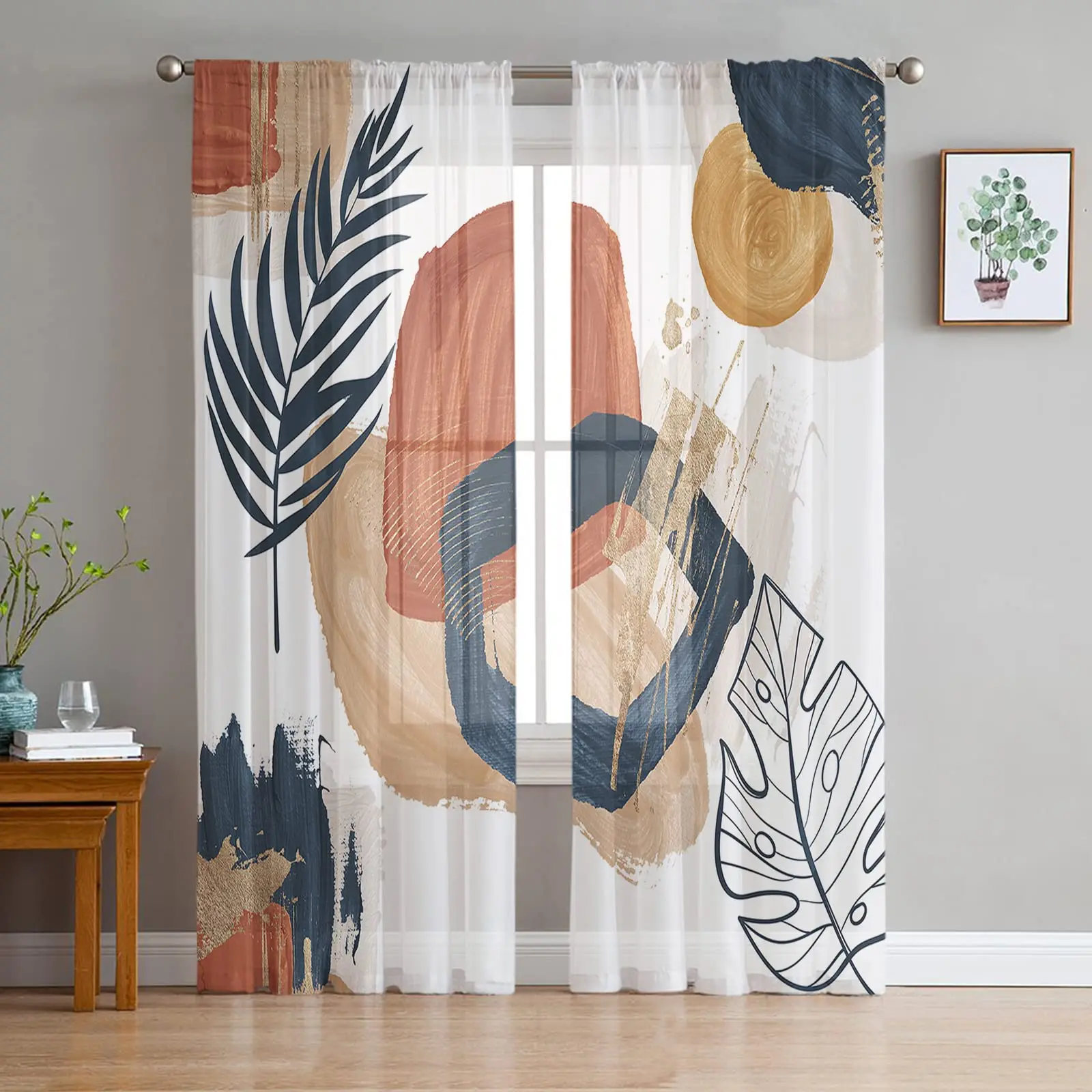 2 Panels Semi Sheer…